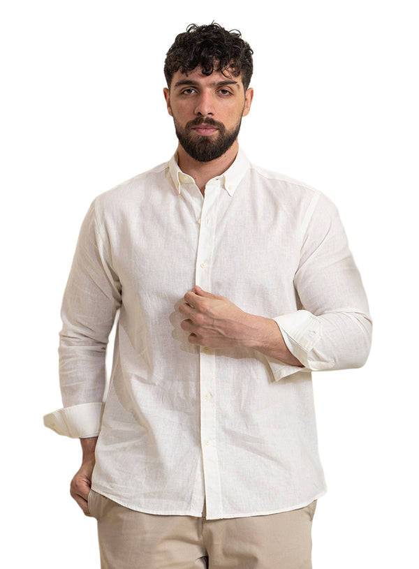 قميص كتان - كريمي