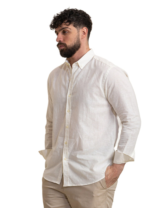 قميص كتان - كريمي