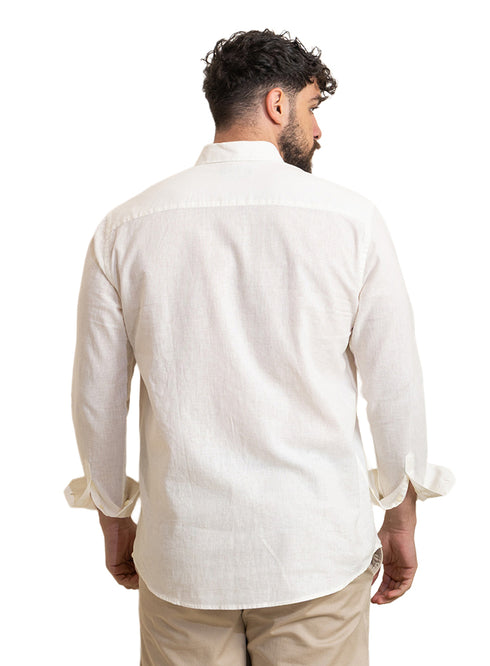 قميص كتان - كريمي