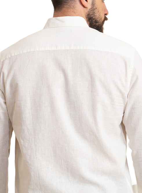 قميص كتان - كريمي