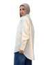 Creamy Pocket Over Size Linen Shirt