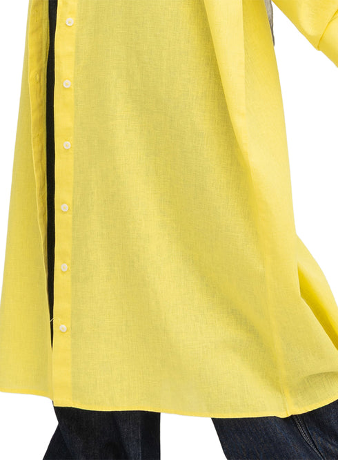 Cyber Yellow Linen Dress Shirt