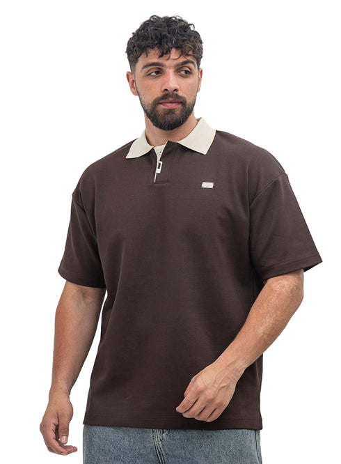 Dark Brown Design 3069 NF-Polo Neck T-Shirt