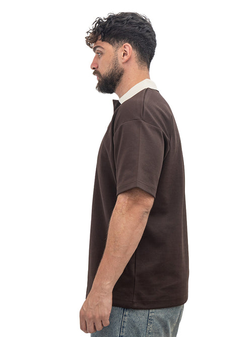 Dark Brown Design 3069 NF-Polo Neck T-Shirt