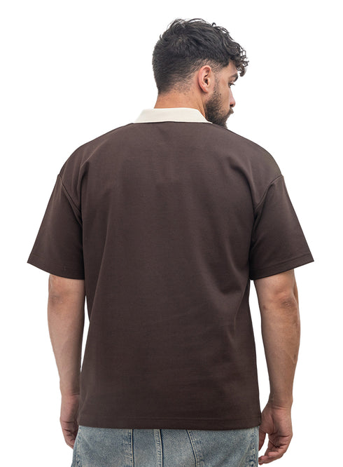 Dark Brown Design 3069 NF-Polo Neck T-Shirt