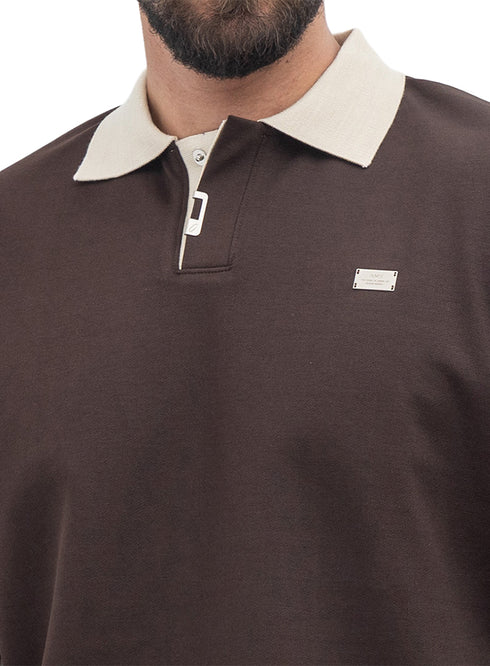 Dark Brown Design 3069 NF-Polo Neck T-Shirt