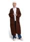 Dark Brown Knitted-Long Cardigan
