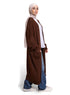 Dark Brown Knitted-Long Cardigan