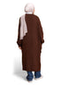 Dark Brown Knitted-Long Cardigan