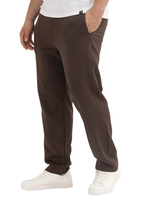 Dark Brown Melton Wide Leg