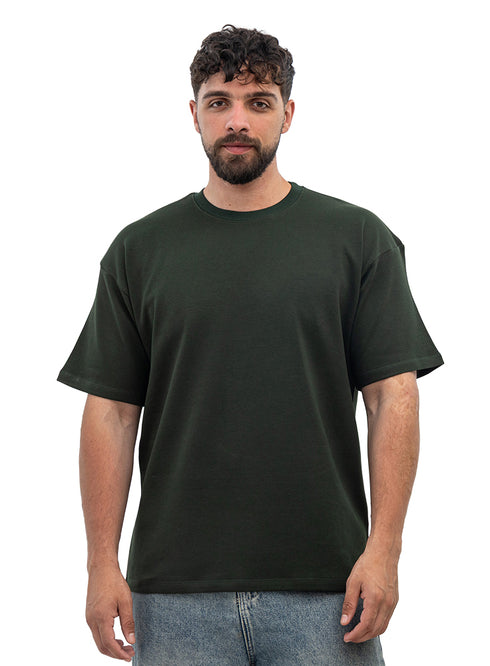 Dark Green NP-Over Size Round T-Shirt