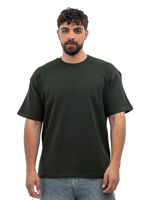 Dark Green NP-Over Size Round T-Shirt