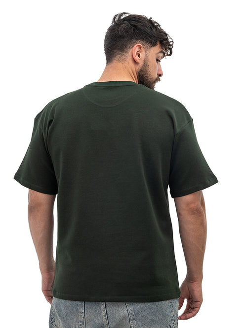 Dark Green NP-Over Size Round T-Shirt