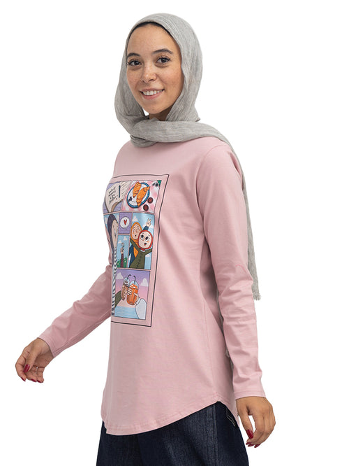 Dusky Orchid-Design 8 Printed Long-Sleeve
