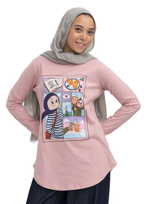 Dusky Orchid-Design 8 Printed Long-Sleeve