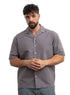Forest Grey Tennis Collar Linen Shirt