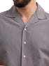Forest Grey Tennis Collar Linen Shirt