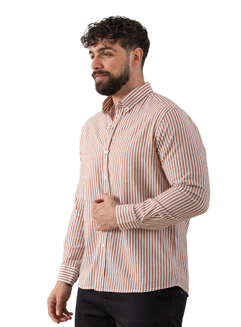 قميص كتان مقلم - تصميم 2 - هافان