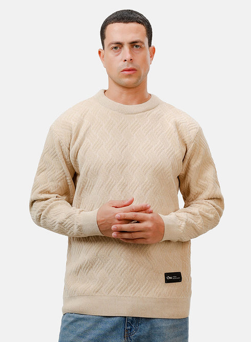 بلوفر برقبة دائرية - تصميم 2412 - لاتيه