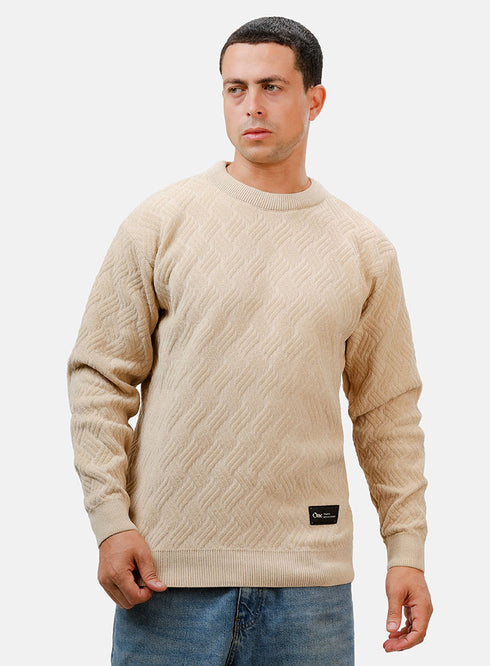 بلوفر برقبة دائرية - تصميم 2412 - لاتيه