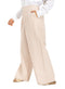Latte Poplin Wide Leg Pants