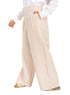 Latte Poplin Wide Leg Pants