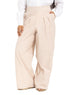 Latte Poplin Wide Leg Pants