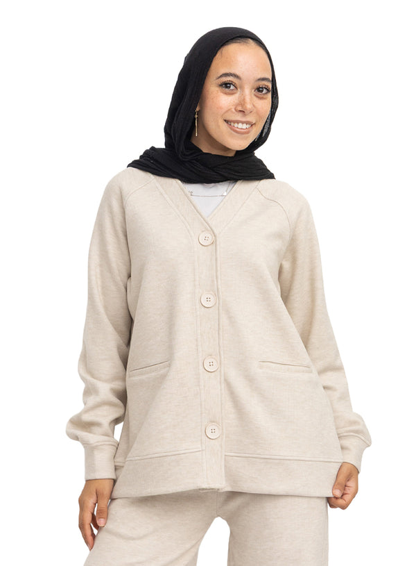 Latte RD-Button Sweater