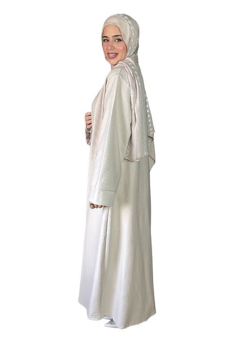 Latte Ribbed Long Cardigan