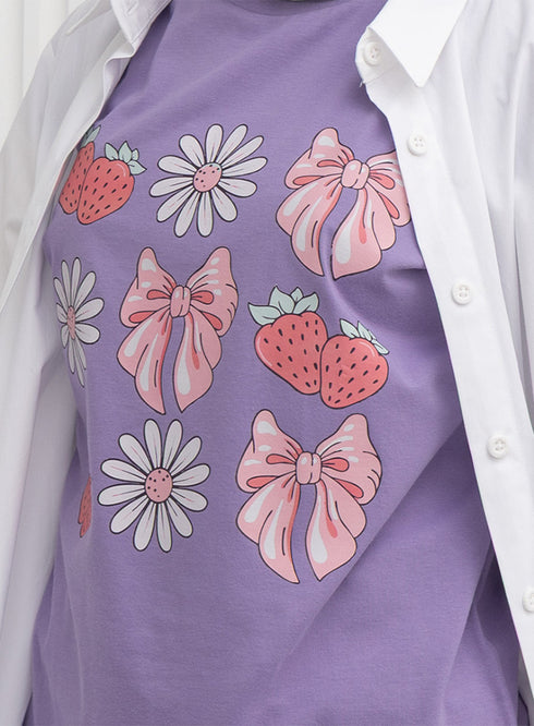 Lavender-Design 11 Printed Short-Sleeve
