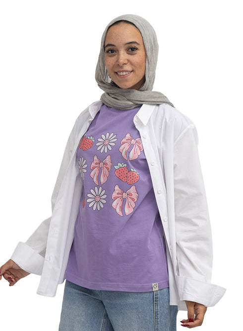 Lavender-Design 11 Printed Short-Sleeve