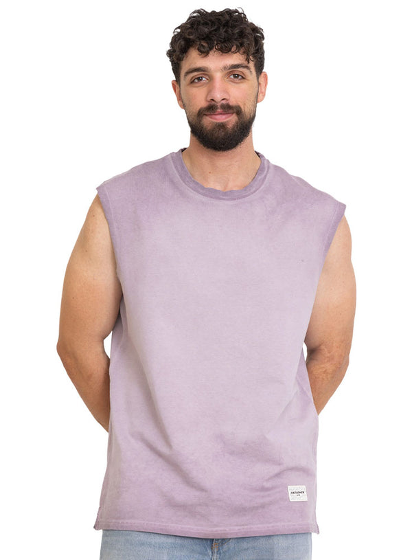 Lavender Washed Sleeveless T-Shirt