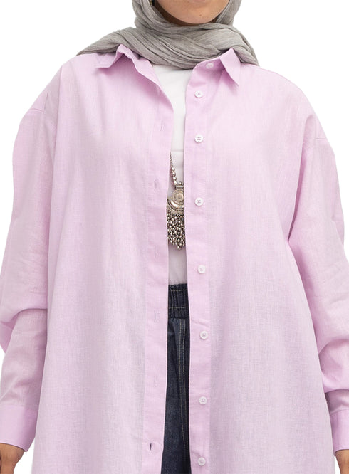Lilac Linen Dress Shirt