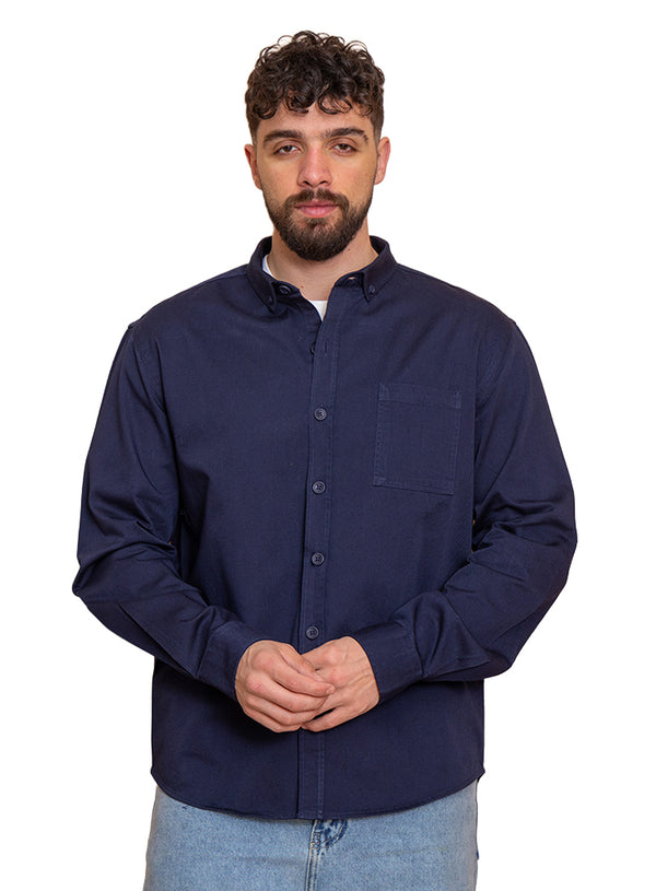 Navy Gabardine Shirt