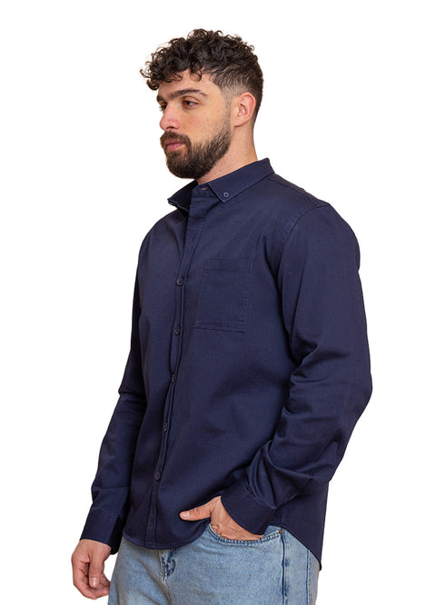 Navy Gabardine Shirt