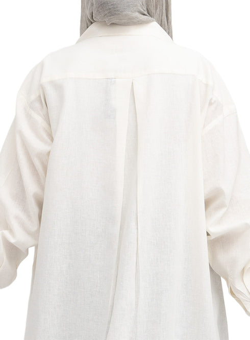 Off-White Linen Dress Shirt