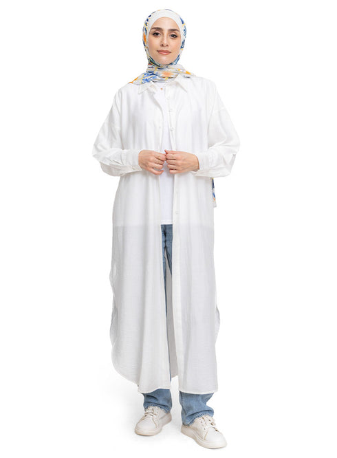 قميص طويل - اوف وايت
