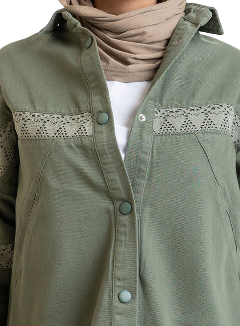 Olive Gabardine Jacket 3