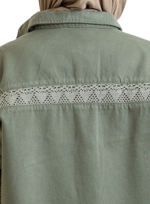 Olive Gabardine Jacket 3