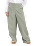 Olive Poplin Wide Leg Pants