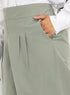 Olive Poplin Wide Leg Pants