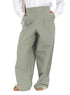 Olive Poplin Wide Leg Pants