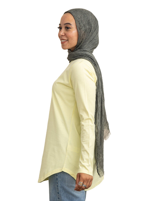 Pastel Yellow Cur.Long-Sleeve