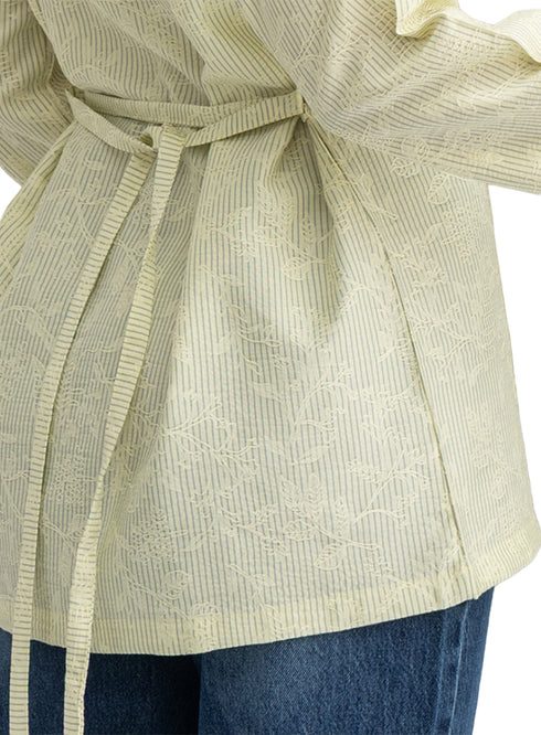 Pastel Yellow RD- Jacquard Embroidered Shirt
