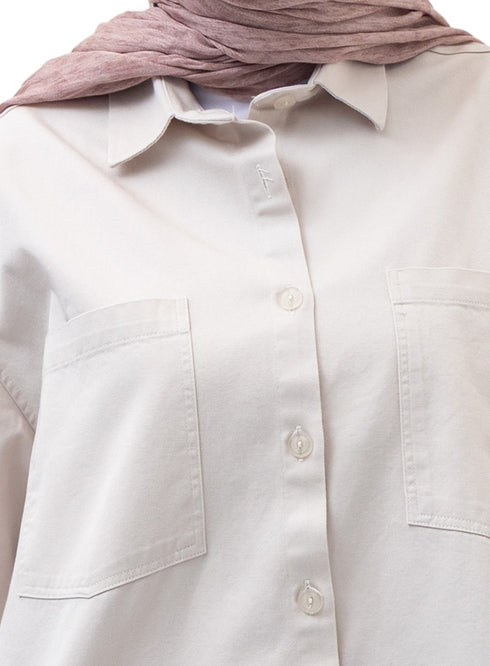 Pumic Stone Cur-Gabardine Shirt