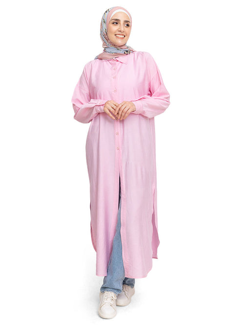 قميص طويل - روز