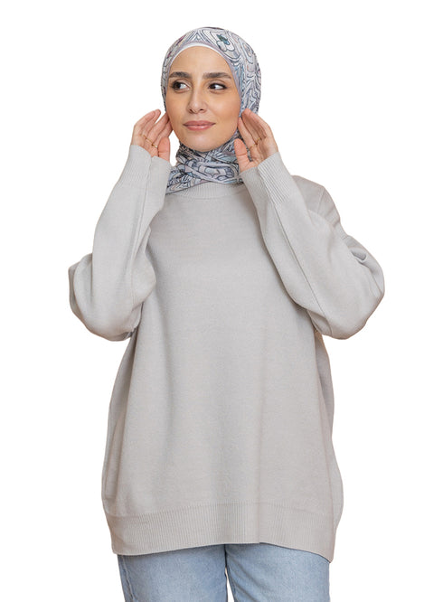 هاف كول اوفر سايز - سيلفر