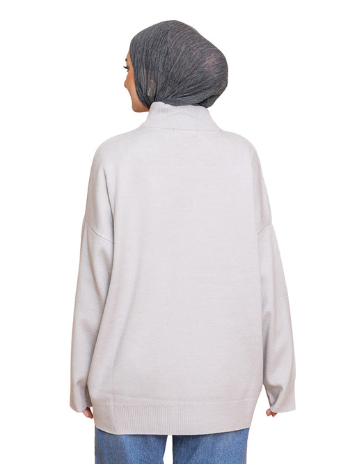 هاف كول اوفر سايز - سيلفر