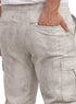 Silver Printed Gabardine Cargo Pants