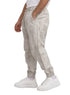 Silver Printed Gabardine Elastic Pants